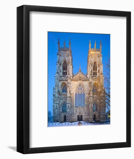 United Kingdom, England, North Yorkshire, York, the West Face of York Minster in Winter-Nick Ledger-Framed Photographic Print