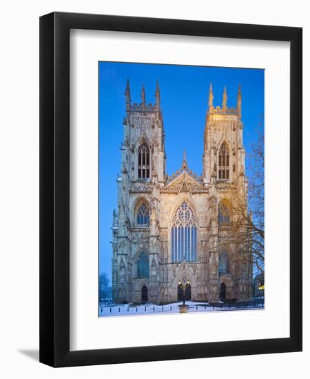 United Kingdom, England, North Yorkshire, York, the West Face of York Minster in Winter-Nick Ledger-Framed Photographic Print