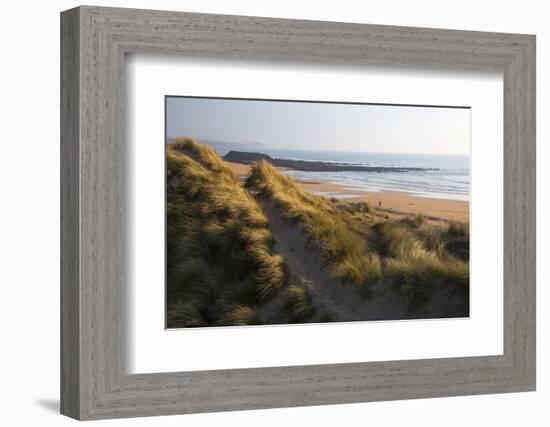 United Kingdom, Wales, Pembrokeshire. Dunes of Freshwater West Beach, Pembrokeshire, Wales.-Kymri Wilt-Framed Photographic Print