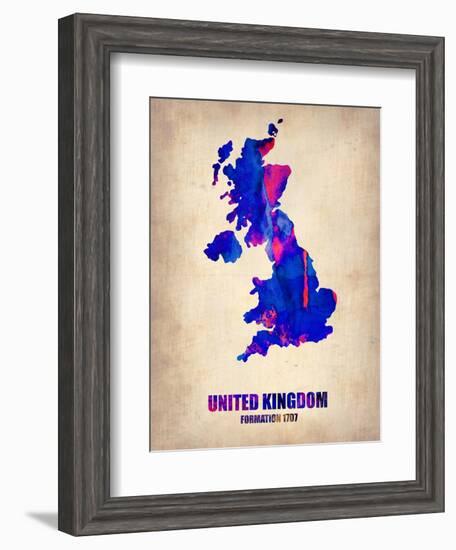 United Kingdom Watercolor Map-NaxArt-Framed Art Print