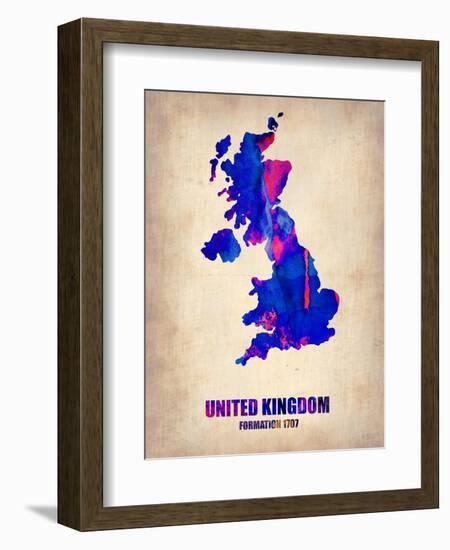 United Kingdom Watercolor Map-NaxArt-Framed Art Print