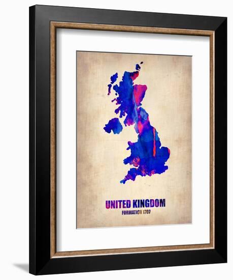 United Kingdom Watercolor Map-NaxArt-Framed Art Print