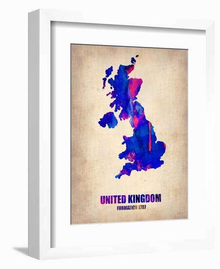 United Kingdom Watercolor Map-NaxArt-Framed Art Print