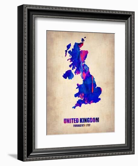 United Kingdom Watercolor Map-NaxArt-Framed Art Print