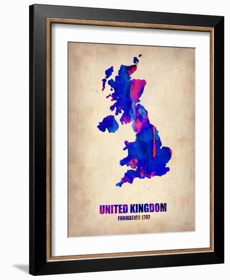 United Kingdom Watercolor Map-NaxArt-Framed Art Print