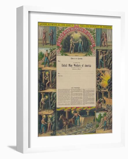 United Mine-Workers of America, c.1899-Kurz & Allison-Framed Art Print