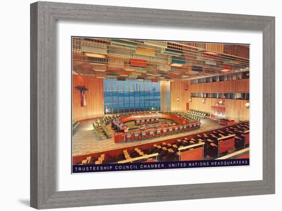 United Nations Trusteeship Council Chamber, New York City-null-Framed Premium Giclee Print