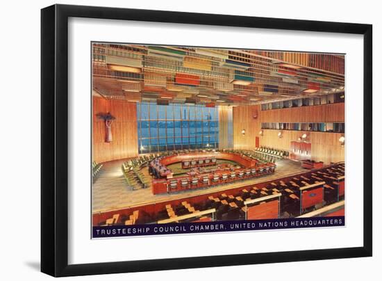 United Nations Trusteeship Council Chamber, New York City-null-Framed Premium Giclee Print