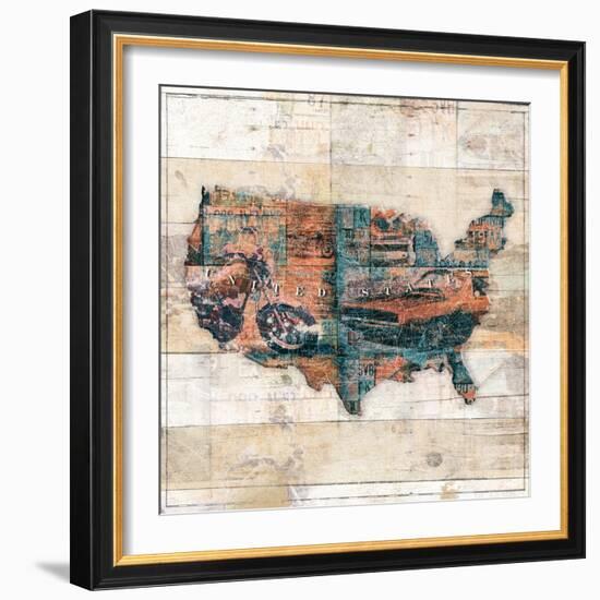 United Route-Jace Grey-Framed Art Print