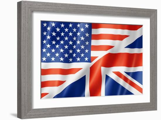 United States And British Flag-daboost-Framed Art Print