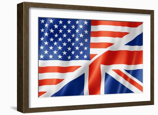 United States And British Flag-daboost-Framed Art Print