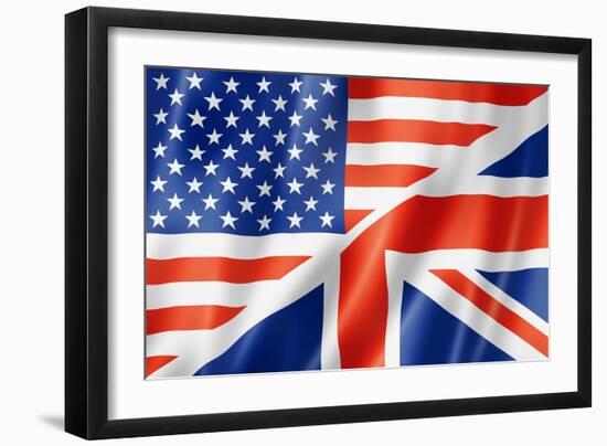 United States And British Flag-daboost-Framed Art Print