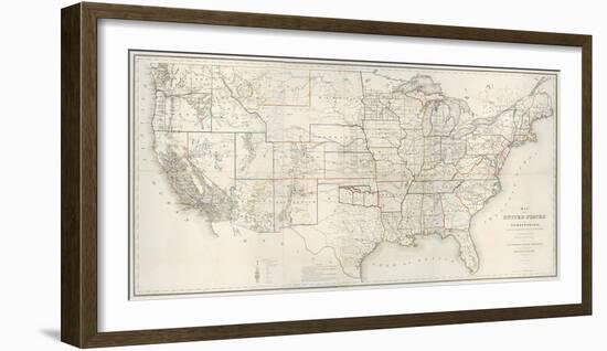 United States and Territories-The Vintage Collection-Framed Giclee Print