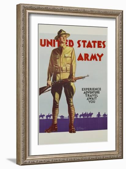 United States Army Poster-Tom Woodburn-Framed Giclee Print