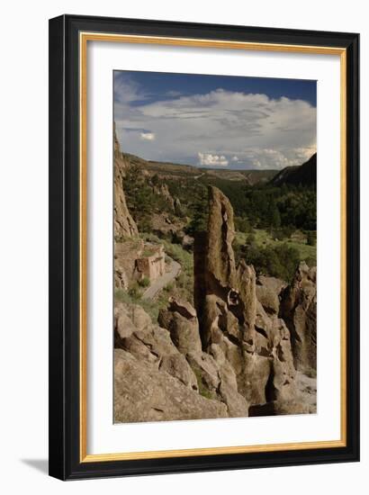 United States. Bandelier National Monument, Tyuonyi, Pueblo Indian Settlement-null-Framed Giclee Print