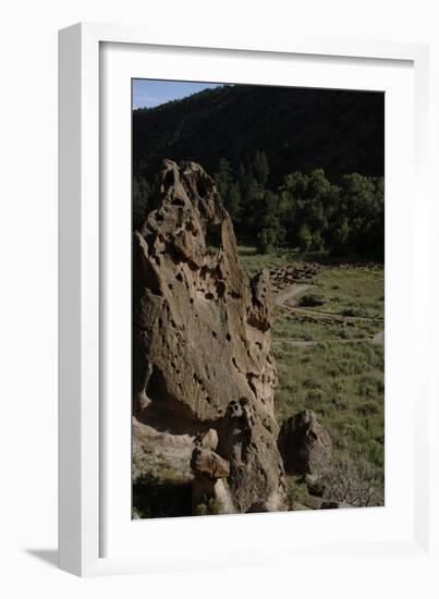 United States. Bandelier National Monument, Tyuonyi, Pueblo Indian Settlement-null-Framed Giclee Print