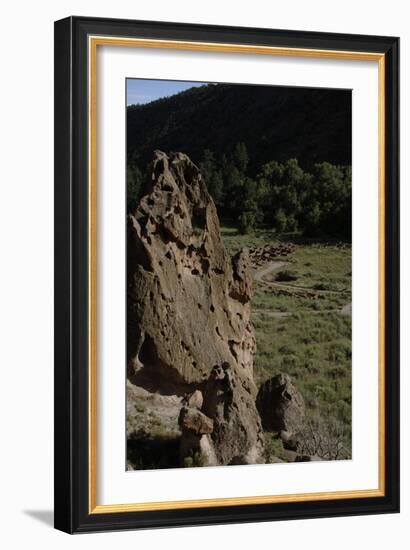 United States. Bandelier National Monument, Tyuonyi, Pueblo Indian Settlement-null-Framed Giclee Print