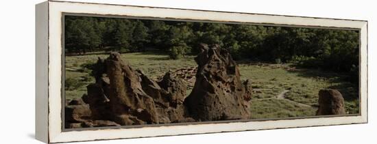 United States. Bandelier National Monument, Tyuonyi, Pueblo Indian Settlement-null-Framed Premier Image Canvas