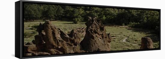 United States. Bandelier National Monument, Tyuonyi, Pueblo Indian Settlement-null-Framed Premier Image Canvas