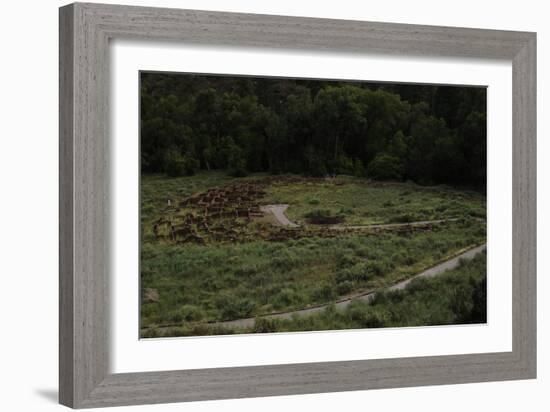 United States. Bandelier National Monument, Tyuonyi, Pueblo Indian Settlement-null-Framed Giclee Print