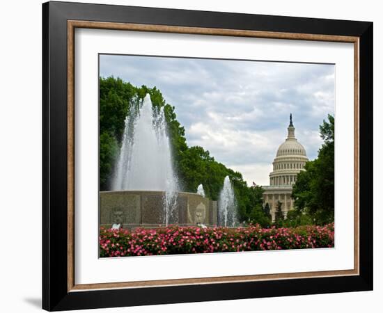 United States Capitol Building and Fountain in Washington Dc-Frank L Jr-Framed Photographic Print