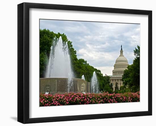 United States Capitol Building and Fountain in Washington Dc-Frank L Jr-Framed Photographic Print