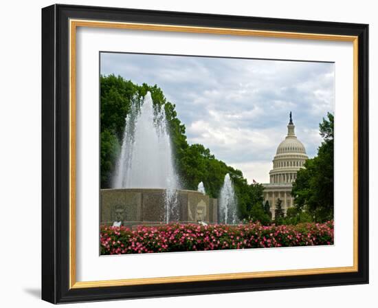 United States Capitol Building and Fountain in Washington Dc-Frank L Jr-Framed Photographic Print