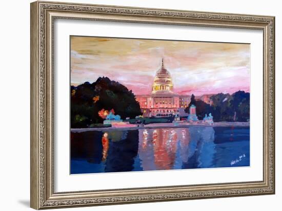 United States Capitol in Washington DC at Sunset-Markus Bleichner-Framed Art Print