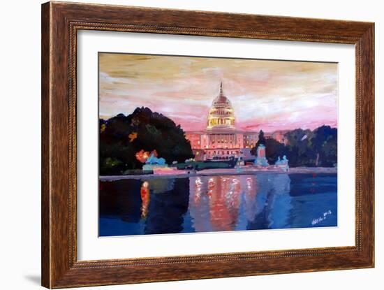 United States Capitol in Washington DC at Sunset-Markus Bleichner-Framed Art Print