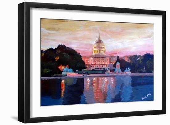 United States Capitol in Washington DC at Sunset-Markus Bleichner-Framed Art Print