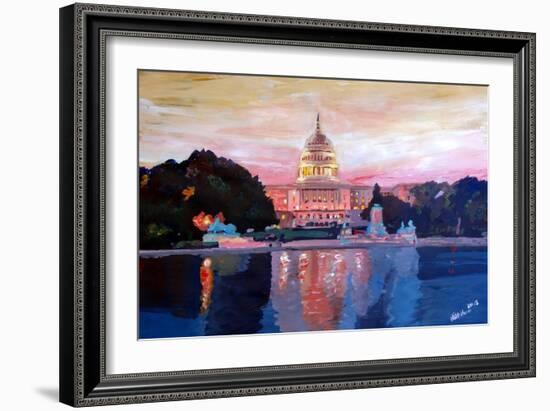 United States Capitol in Washington DC at Sunset-Markus Bleichner-Framed Art Print