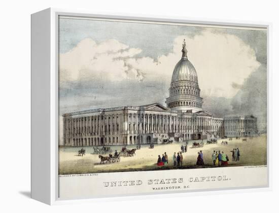 United States Capitol-Currier & Ives-Framed Premier Image Canvas