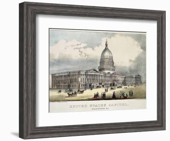 United States Capitol-Currier & Ives-Framed Giclee Print