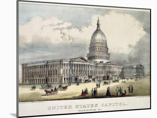 United States Capitol-Currier & Ives-Mounted Giclee Print