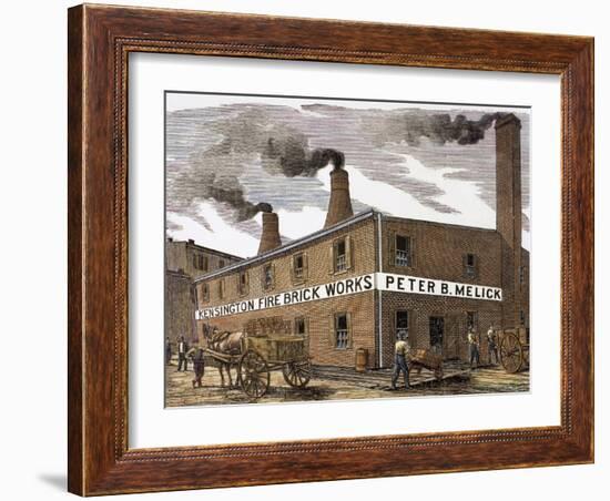 United States. Kensington Fire Brick Works-null-Framed Premium Giclee Print