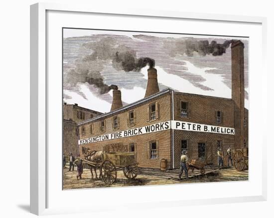 United States. Kensington Fire Brick Works-null-Framed Giclee Print