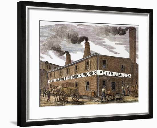 United States. Kensington Fire Brick Works-null-Framed Giclee Print