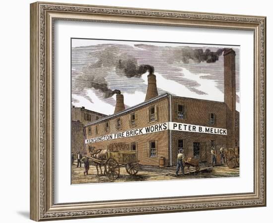 United States. Kensington Fire Brick Works-null-Framed Giclee Print