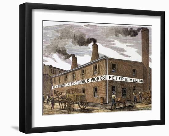 United States. Kensington Fire Brick Works-null-Framed Giclee Print