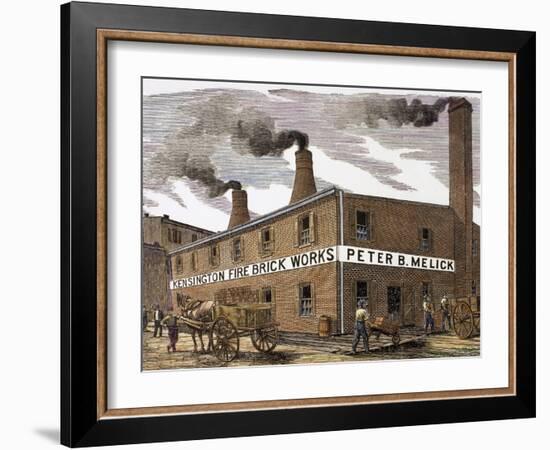 United States. Kensington Fire Brick Works-null-Framed Giclee Print