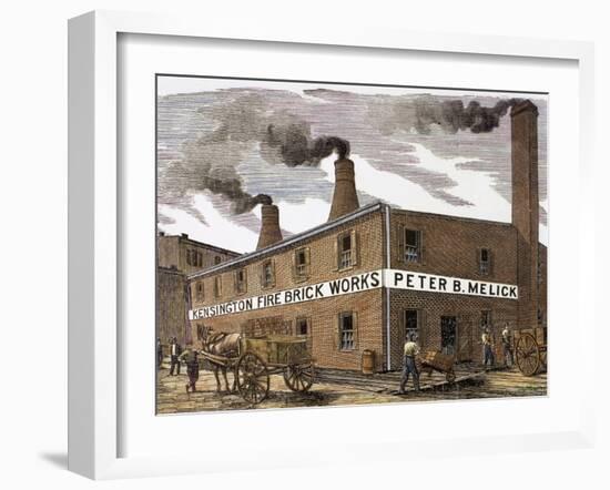 United States. Kensington Fire Brick Works-null-Framed Giclee Print