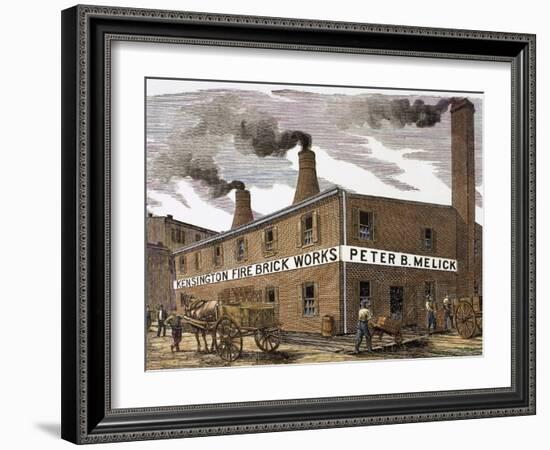 United States. Kensington Fire Brick Works-null-Framed Giclee Print