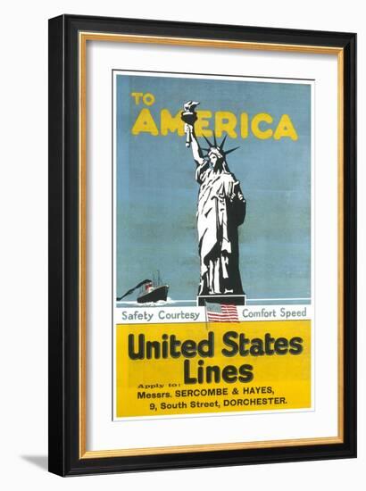 United States Lines Poster-null-Framed Art Print