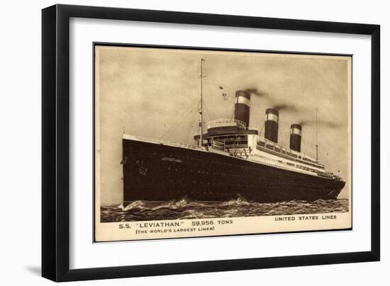 United States Lines, Usl, Dampfschiff S.S. Leviathan-null-Framed Giclee Print