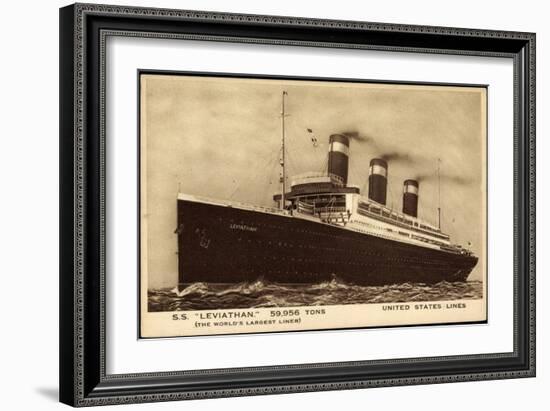 United States Lines, Usl, Dampfschiff S.S. Leviathan-null-Framed Giclee Print