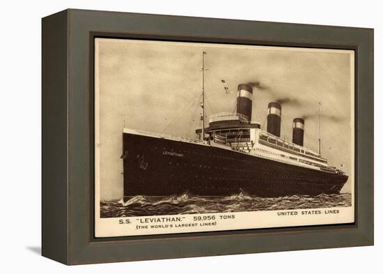 United States Lines, Usl, Dampfschiff S.S. Leviathan-null-Framed Premier Image Canvas