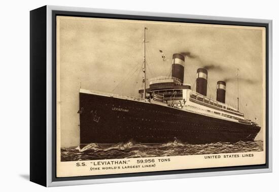 United States Lines, Usl, Dampfschiff S.S. Leviathan-null-Framed Premier Image Canvas