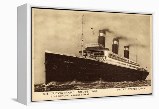 United States Lines, Usl, Dampfschiff S.S. Leviathan-null-Framed Premier Image Canvas