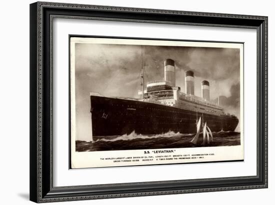 United States Lines, Usl, Dampfschiff S.S. Leviathan-null-Framed Giclee Print