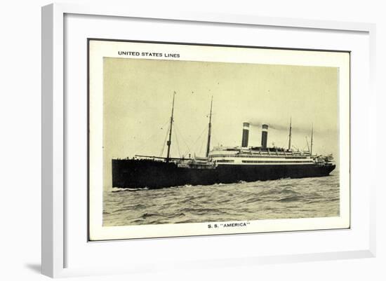 United States Lines, USL, S.S. America, Dampfschiff-null-Framed Giclee Print